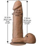 Крупный ультрареалистичный фаллоимитатор с креплением для страпона The Realistic Cock ULTRASKYN 8” - Caramel - смуглый - 20,5 см