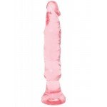 Рельефный анальный фаллоимитатор Crystal Jellies 6inch Anal Starter - розовый - 15 см