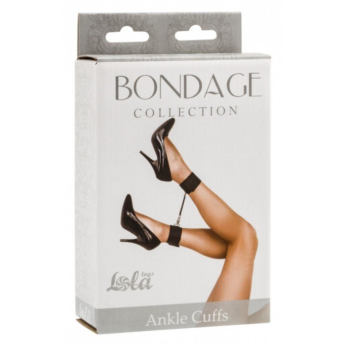 Текстильные оковы Bondage Collection Ankle Cuffs на липучке со сцепкой на карабинах - чёрные Текстильные оковы Bondage Collection Ankle Cuffs на липучке со сцепкой на карабинах - чёрные
