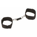 Текстильные оковы Bondage Collection Ankle Cuffs на липучке со сцепкой на карабинах - чёрные Текстильные оковы Bondage Collection Ankle Cuffs на липучке со сцепкой на карабинах - чёрные