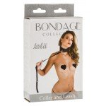 Ошейник с поводком Bondage Collection Collar and Leash - One Size - чёрный