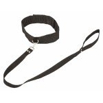 Ошейник с поводком Bondage Collection Collar and Leash - Plus Size - чёрный
