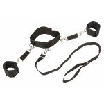 Ошейник с наручниками Bondage Collection Collar and Wristbands - стандартный размер - чёрный