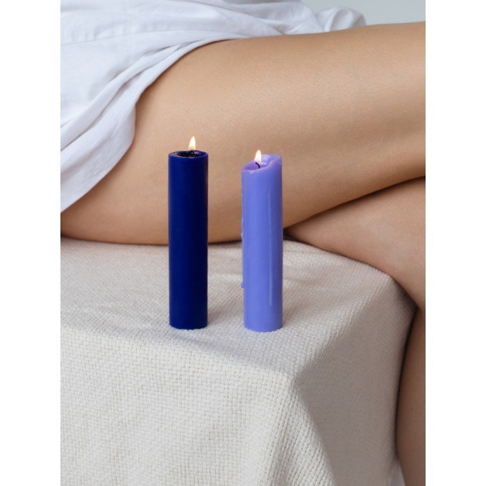 Набор из 2 Wax Play свечей низкотемпературных и ароматических - Bondage To Flame - 13 см Набор из 2 Wax Play свечей низкотемпературных и ароматических - Bondage To Flame - 13 см