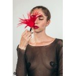 Тиклер из перьев Burlesque - Plume - красный - 23 см Тиклер из перьев Burlesque - Plume - красный - 23 см