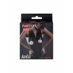 Зажимы на соски Party Hard Angelic с розовыми меховыми шариками Зажимы на соски Party Hard Angelic с розовыми меховыми шариками