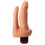 Двойной вибратор реалистик Lovetoy для анально-вагинальный стимуляции - телесный - 19 см