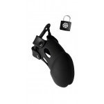 Силиконовый пояс верности Vanilla Chastity Belt Guard с замком и регулируемым ремешком - чёрный