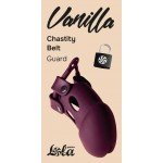 Силиконовый пояс верности Vanilla Chastity Belt Guard с замком и регулируемым ремешком - бордовый