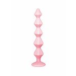 Анальная цепочка Lola Buddy розовая с прозрачным кристаллом - 17,7 см