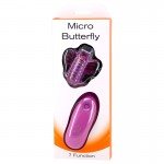 Вибро-бабочка для клитора на ремешках с проводным пультом MICRO BUTTERFLY - фиолетовая