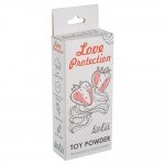 Пудра для ухода за интим-игрушками Love Protection с ароматом Клубники со сливками - 15 гр