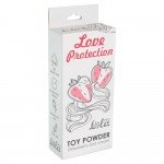 Пудра для ухода за интим-игрушками Love Protection с ароматом клубники со сливками - 30 гр