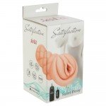 Мастурбатор-вагина с вибропулей - Satisfaction Vibro Sweet Pussy - из материала Neoskin - телесный - 16 см