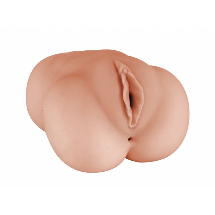 Мастурбатор вагина и анус из нежнейшей КиберКожи Satisfaction Cutie Pie - телесный - 14,1 см