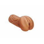 Мастурбатор-вагина из нежнейшей киберкожи Satisfaction Dumpling - смуглый - 15 см