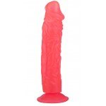 Гелевый фаллоимитатор-реалистик с выраженным рельефом головки и ствола Lovetoy на присоске - розовый - 22 см Гелевый фаллоимитатор-реалистик с выраженным рельефом головки и ствола Lovetoy на присоске - розовый - 22 см