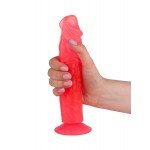 Гелевый фаллоимитатор-реалистик с выраженным рельефом головки и ствола Lovetoy на присоске - розовый - 22 см Гелевый фаллоимитатор-реалистик с выраженным рельефом головки и ствола Lovetoy на присоске - розовый - 22 см