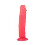Гелевый фаллоимитатор-реалистик с выраженным рельефом головки и ствола Lovetoy на присоске - розовый - 22 см Гелевый фаллоимитатор-реалистик с выраженным рельефом головки и ствола Lovetoy на присоске - розовый - 22 см