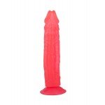 Гелевый фаллоимитатор-реалистик с выраженным рельефом головки и ствола Lovetoy на присоске - розовый - 22 см Гелевый фаллоимитатор-реалистик с выраженным рельефом головки и ствола Lovetoy на присоске - розовый - 22 см