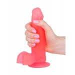 Гелевый реалистичный фаллоимитатор Lovetoy на присоске с мошонкой - красный - 19 см Гелевый реалистичный фаллоимитатор Lovetoy на присоске с мошонкой - красный - 19 см
