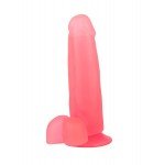 Гелевый реалистичный фаллоимитатор Lovetoy на присоске с мошонкой - красный - 19 см Гелевый реалистичный фаллоимитатор Lovetoy на присоске с мошонкой - красный - 19 см