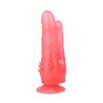 Анально-вагинальный фаллоимитатор с шипами на присоске Lovetoy - розовый - 12 см