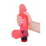 Гелевый вибратор-реалистик с мошонкой Lovetoy - красный - 20,5 см Гелевый вибратор-реалистик с мошонкой Lovetoy - красный - 20,5 см