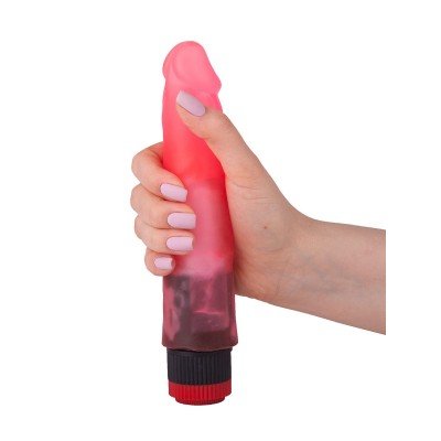 Гелевый вибратор-реалистик Lovetoy с плавной головкой - розовый - 20,5 см