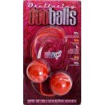 Вагинальные шарики Duoballs со смещённым центром тяжести и петелькой - красные