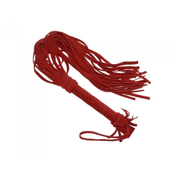 Кожаная плеть Sitabella «Королевский велюр» - красная - 65 см