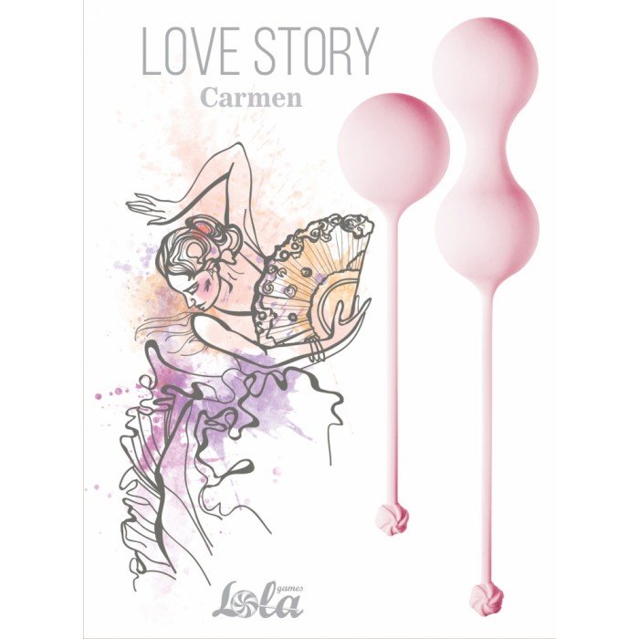 Набор вагинальных шариков со смещенным центром тяжести Love Story Carmen Tea Rose - розовый Набор вагинальных шариков со смещенным центром тяжести Love Story Carmen Tea Rose - розовый