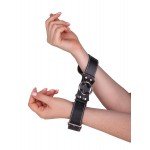 Ременные наручники из натуральной кожи в виде восьмёрки Sitabella - чёрные