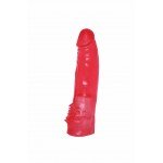 Реалистичный фаллоимитатор-насадка для трусиков Harness с шипиками - красный - 16,3 см