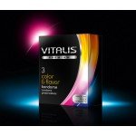 Цветные ароматизированные латексные презервативы VITALIS premium Color & Flavor - 3 шт Цветные ароматизированные латексные презервативы VITALIS premium Color & Flavor - 3 шт