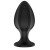 Малая анальная силиконовая пробка с вертикальными бороздками - для начинающих - чёрная - 7,2 см