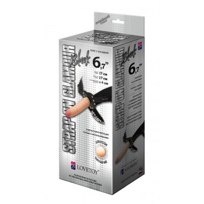 Унисекс комплект страпон-системы Glamour Black: удобные пояс-трусики с реалистичной насадкой NeoSkin - 17 см