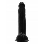 Фаллоимитатор с присоской и мошонокй Джага-Джага №6 - чёрный - 16,5 см