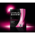 Латексные презервативы с кольцами и точками VITALIS premium Sensation - 3 шт Латексные презервативы с кольцами и точками VITALIS premium Sensation - 3 шт