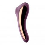 Двусторонний вакуумно-волновой стимулятор Satisfyer Dual Kiss с вибрацией - сливовый - 18,5 см