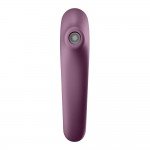 Двусторонний вакуумно-волновой стимулятор Satisfyer Dual Kiss с вибрацией - сливовый - 18,5 см