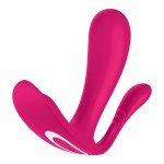 Двойной вибромассажер для стимуляции G-точки и анальной стимуляции Satisfyer Top Secret+ с управлением со смартфона - розовый - 11 см Двойной вибромассажер для стимуляции G-точки и анальной стимуляции Satisfyer Top Secret+ с управлением со смартфона - розовый - 11 см