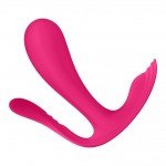 Двойной вибромассажер для стимуляции G-точки и анальной стимуляции Satisfyer Top Secret+ с управлением со смартфона - розовый - 11 см Двойной вибромассажер для стимуляции G-точки и анальной стимуляции Satisfyer Top Secret+ с управлением со смартфона - розовый - 11 см