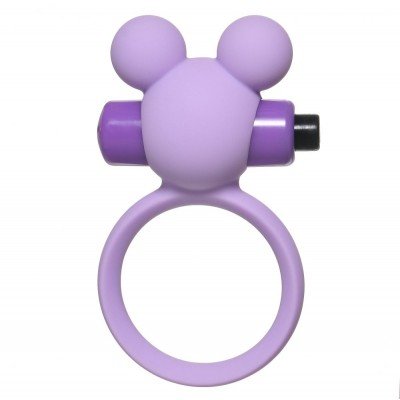 Эрекционное виброкольцо Emotions Minnie с клиторальным стимулятором в виде мышки - сиреневое