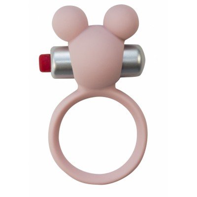 Эрекционное виброкольцо Emotions Minnie с клиторальным стимулятором в виде мышки - розовое