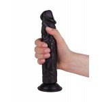 Фаллоимитатор-реалистик на присоске Lovetoy с крупными венками - чёрный - 21 см Фаллоимитатор-реалистик на присоске Lovetoy с крупными венками - чёрный - 21 см