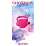 Эрекционное виброкольцо Emotions Heartbeat с клиторальным стимулятором в виде сердечка - розовое