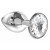 Малая анальная серебристая металлическая пробка Diamond Sparkle Small с прозрачным кристаллом - 7 см
