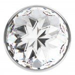 Малая анальная металлическая пробка Diamond Sparkle Small с прозрачным кристаллом - 7 см