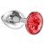 Малая анальная серебристая металлическая пробка Diamond Sparkle Small с красным кристаллом - 7 см